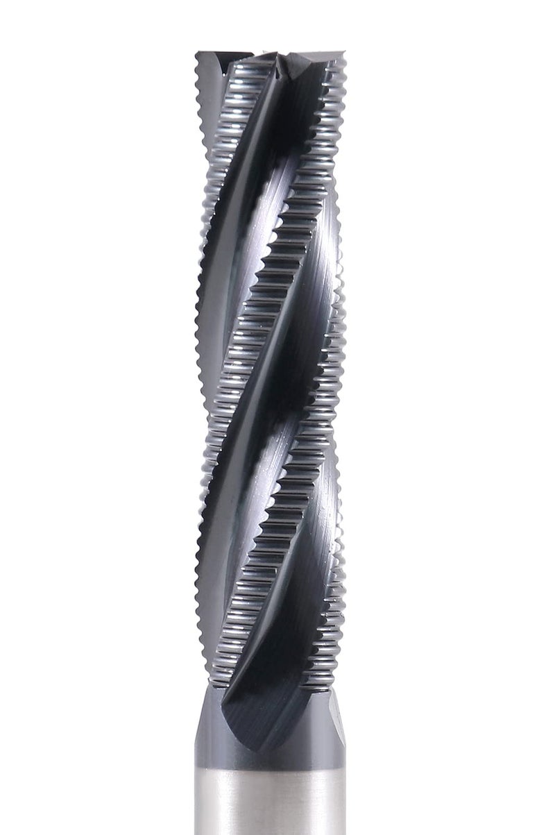 Accusize Industrial Tools 1/2'' Fine Tooth M42 8% Cobalt Tialn Roughing End Mill, 1/2'' Shk Dia, 2'' Flute Length, 4'' Oal, 4 Flute, 1104-0120 - Image 2
